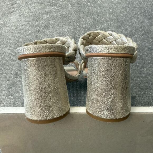 Dolce Vita Shoes Womens Size 7.5 Gold Heels Braided Sandals Block Party Chic - Picture 11 of 12